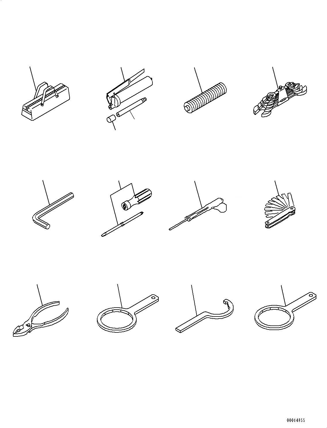Схема запчастей Komatsu PC45MR-3 - ОСНОВН. ИНСТРУМЕНТ SET (№-) ОСНОВН. ИНСТРУМЕНТ SET, КРОМЕ ЯПОН.
