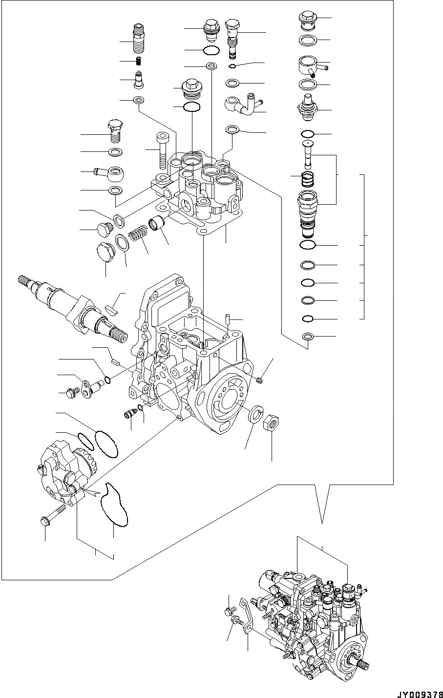 Схема запчастей Komatsu 4D88E-6 - ТОПЛ. НАСОС(№8-) ТОПЛ. НАСОС