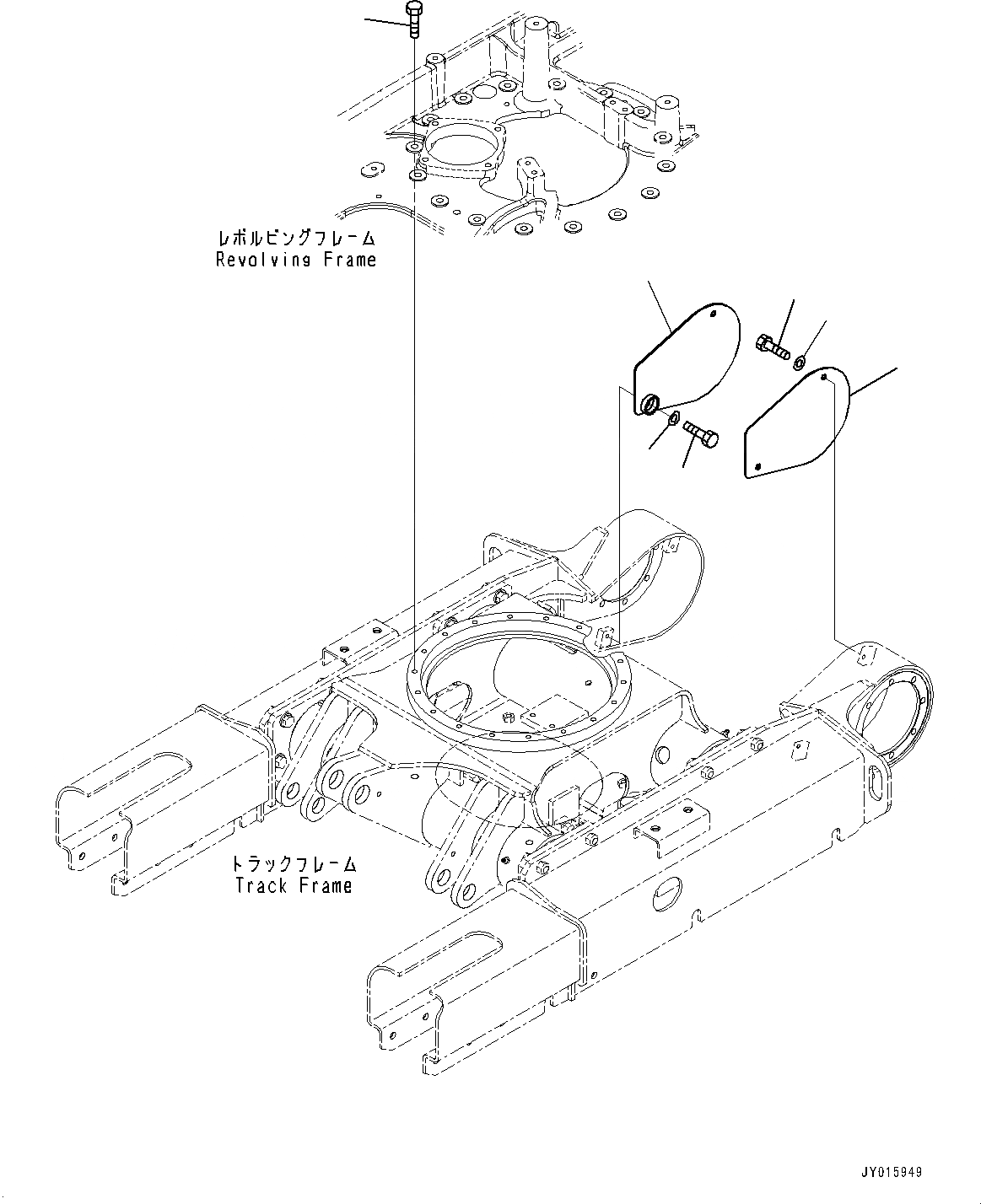Схема запчастей Komatsu PC18MR-3 - ГУСЕНИЧНАЯ РАМА, КРЫШКИ (№-) ГУСЕНИЧНАЯ РАМА, РЕГУЛЯТОР ТИП, STEEL