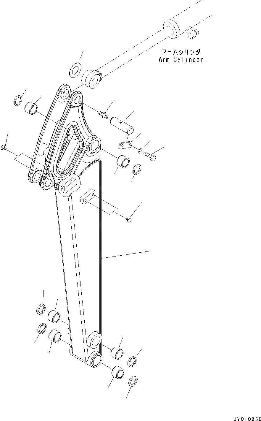 Схема запчастей Komatsu PC18MR-3 - РУКОЯТЬ, РУКОЯТЬ И ПАЛЕЦ (№-) РУКОЯТЬ, ДЛЯ СЕВ. АМЕРИКИ