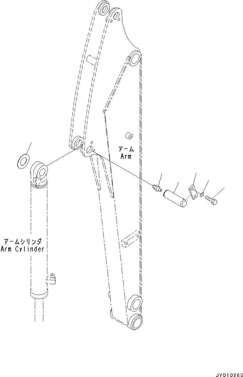 Схема запчастей Komatsu PC18MR-3 - РУКОЯТЬ, ПАЛЕЦ, ЦИЛИНДР КОВША (№-) РУКОЯТЬ, ДЛЯ СЕВ. АМЕРИКИ, УДЛИНН. РУКОЯТЬ