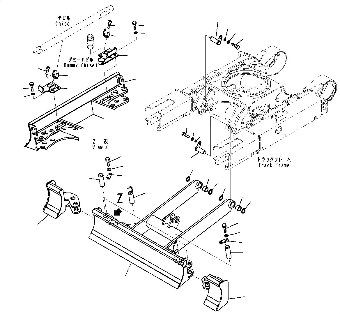 Схема запчастей Komatsu PC18MR-3 - ОТВАЛ (№-) ОТВАЛ, ДЛЯ MACHINE С ГИДРОМОЛОТОМ