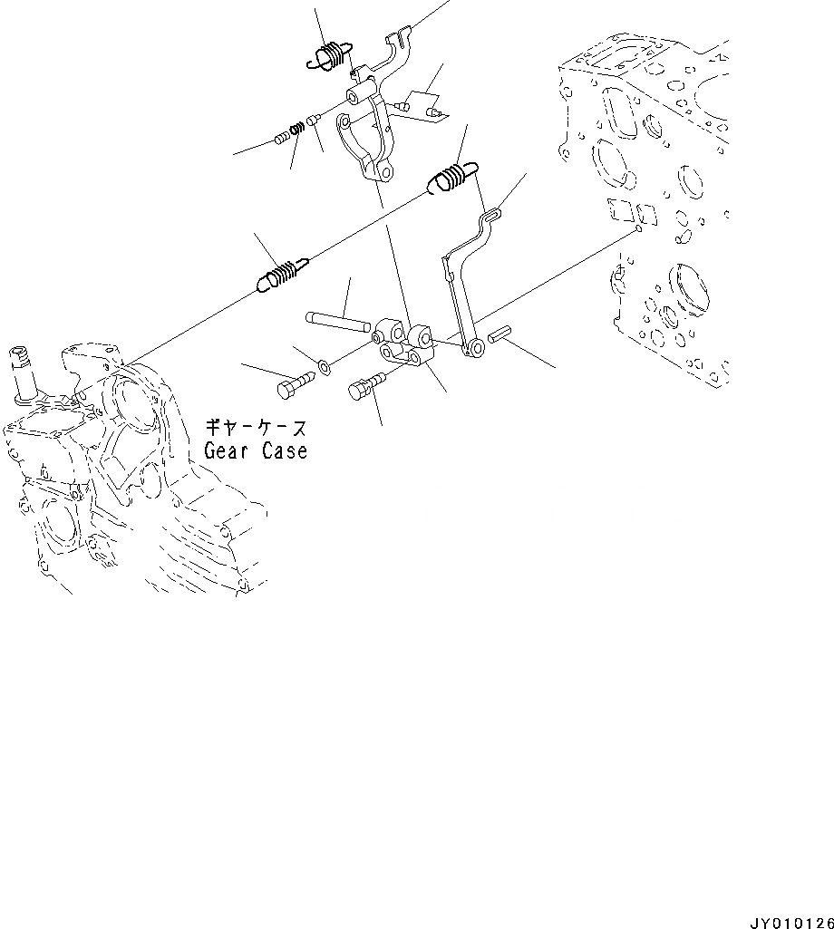 Схема запчастей Komatsu 3D67E-2A - ДВИГАТЕЛЬ, ВИЛЫ РЫЧАГ, РЕГУЛЯТОР (№8A7-) ДВИГАТЕЛЬ, ДВОЙНОЙ ЭЛЕМЕНТ ТИП