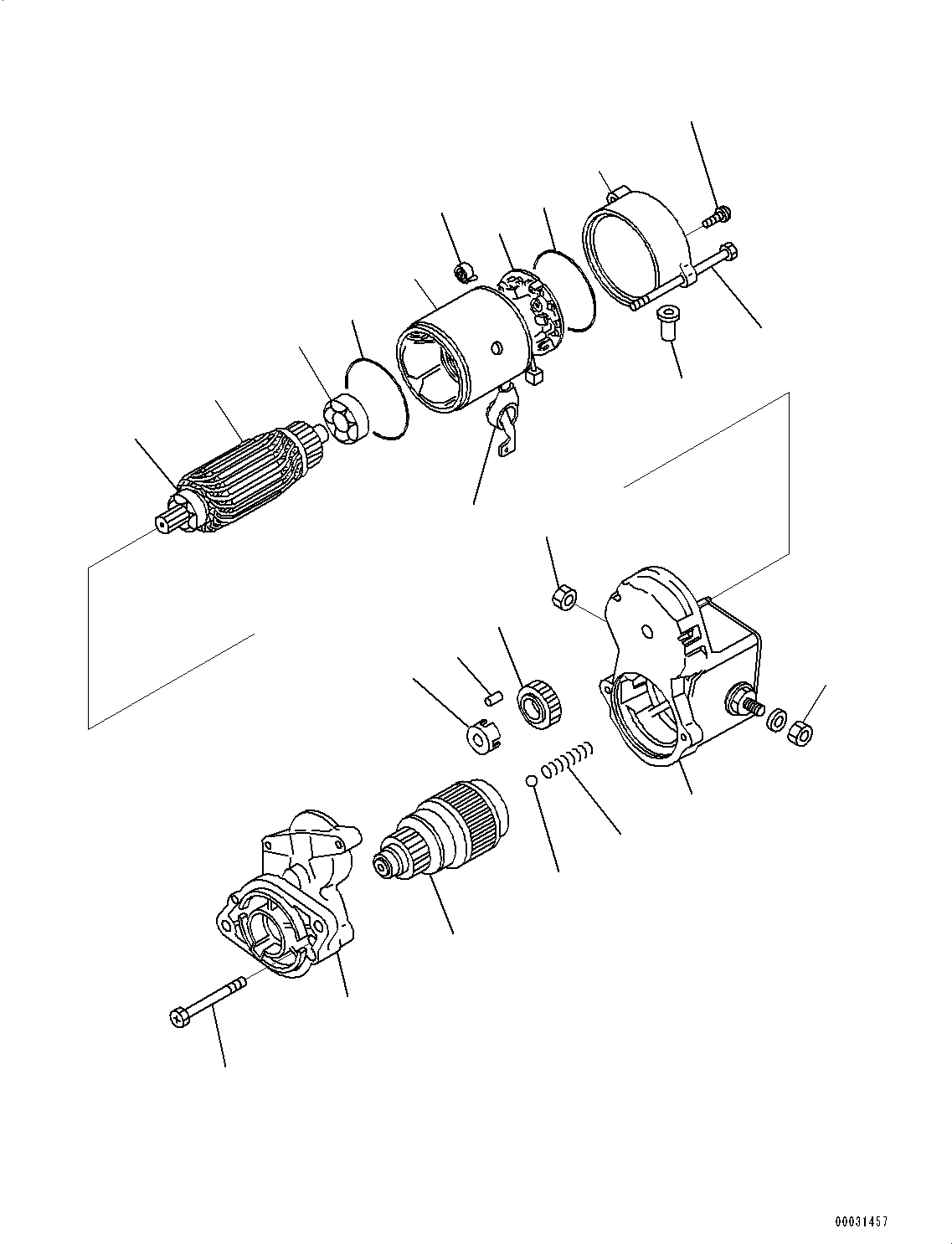 Схема запчастей Komatsu 3D67E-2A - ДВИГАТЕЛЬ, ВНУТР. ЧАСТИ, СТАРТЕР (№8A7-) ДВИГАТЕЛЬ, ДВОЙНОЙ ЭЛЕМЕНТ ТИП