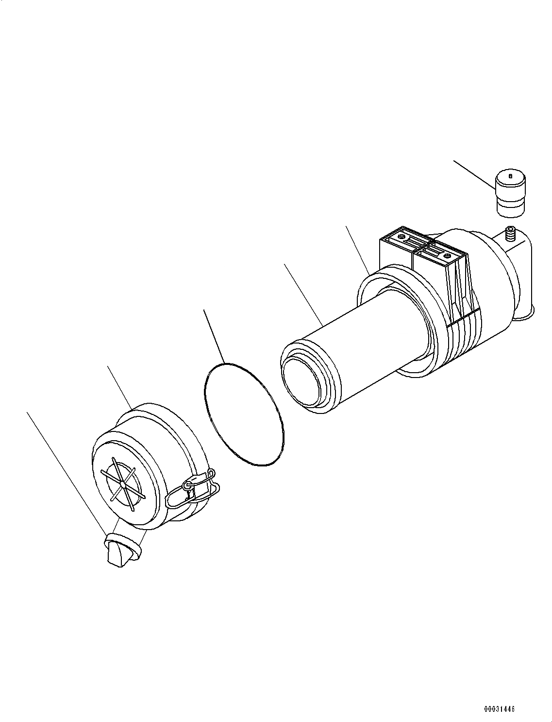 Схема запчастей Komatsu 3D67E-2A - ДВИГАТЕЛЬ, ВОЗДУХООЧИСТИТЕЛЬ, ОДИНОЧН. ЭЛЕМЕНТ (№8A7-) ДВИГАТЕЛЬ, ОДИНОЧН. ЭЛЕМЕНТ ТИП