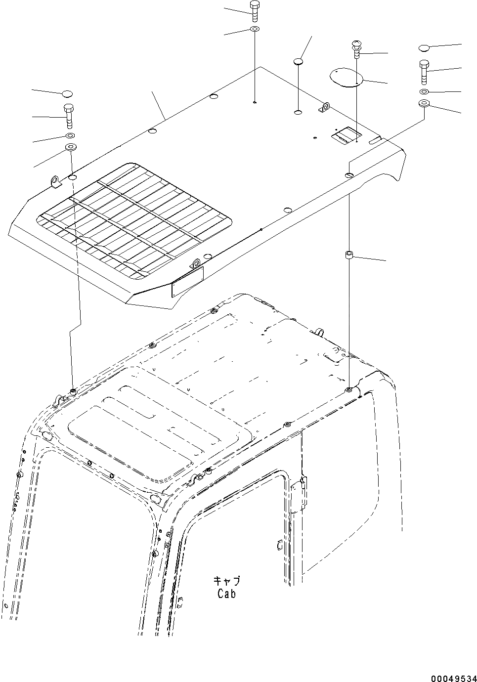 Схема запчастей Komatsu PC130-8 - ВЕРХН. ЗАЩИТА, УРОВЕНЬ (№8-) ВЕРХН. ЗАЩИТА, УРОВЕНЬ 