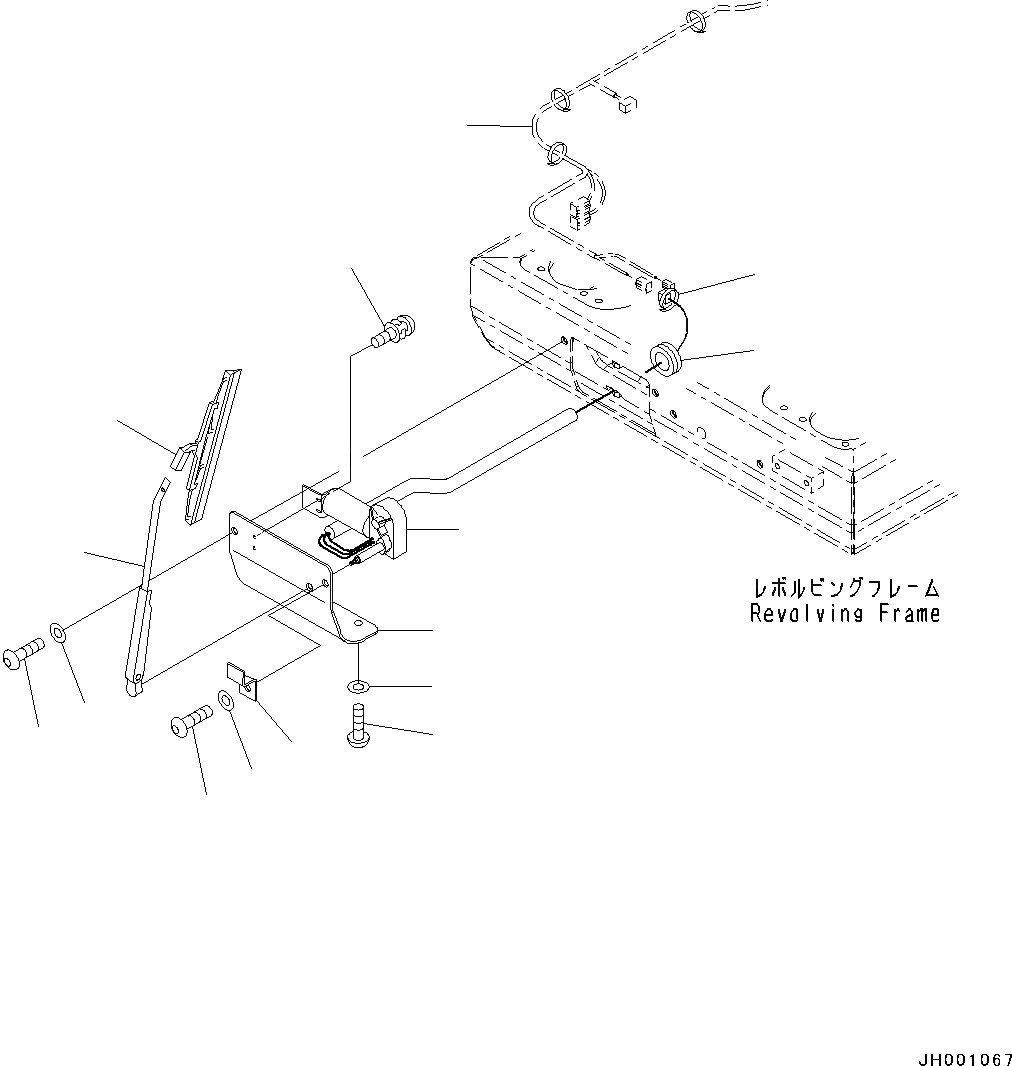 Схема запчастей Komatsu PC130-8 - ДВОРНИКИ, ПЕРЕДН., НИЖН.(№8-) ДВОРНИКИ, ПЕРЕДН., НИЖН.