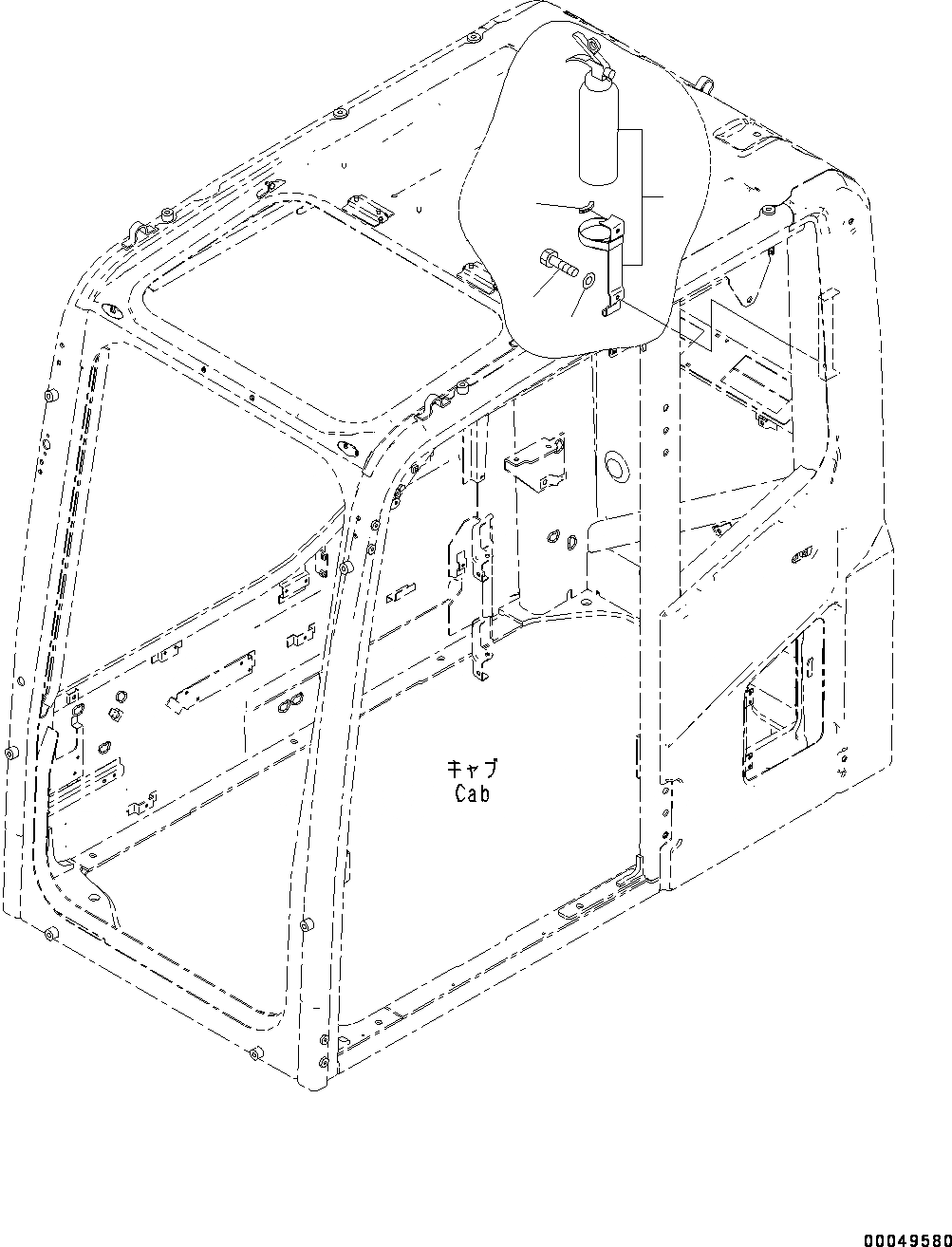 Схема запчастей Komatsu PC130-8 - ОГНЕТУШИТЕЛЬ(№8-) ОГНЕТУШИТЕЛЬ