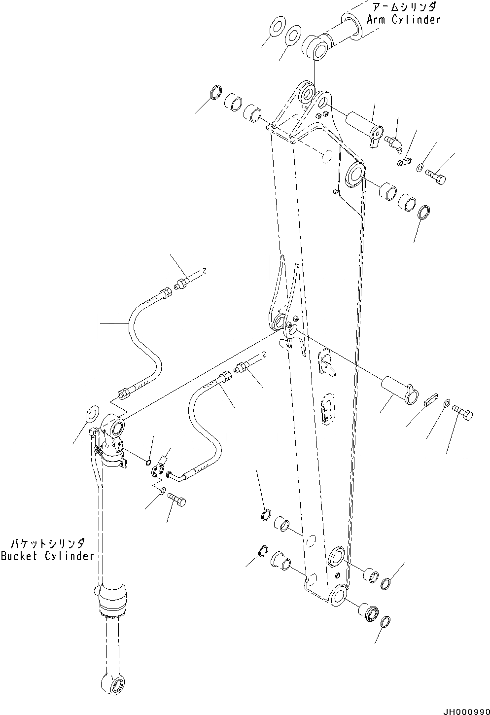 Схема запчастей Komatsu PC130-8 - РУКОЯТЬ, -АКТУАТОР, УДЛИНН.(№8-) РУКОЯТЬ, -АКТУАТОР, УДЛИНН.