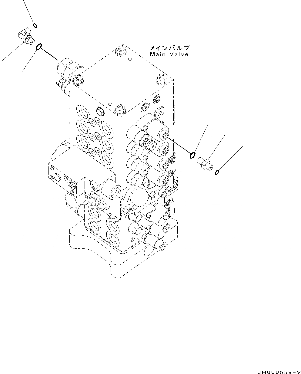 Схема запчастей Komatsu PC130-8 - ОСНОВН. УПРАВЛЯЮЩ. КЛАПАН, -АКТУАТОР H ГИДРАВЛИКА