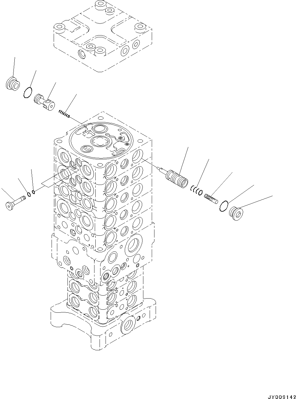 Схема запчастей Komatsu PC130-8 - ОСНОВН. УПРАВЛЯЮЩ. КЛАПАН, -АКТУАТОР, -ЧАСТИ ТИП H ГИДРАВЛИКА