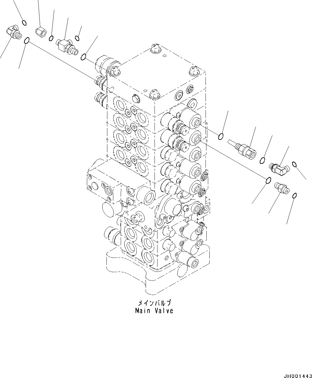 Схема запчастей Komatsu PC130-8 - ОСНОВН. УПРАВЛЯЮЩ. КЛАПАН, -АКТУАТОР, -ЧАСТИ ТИП H ГИДРАВЛИКА