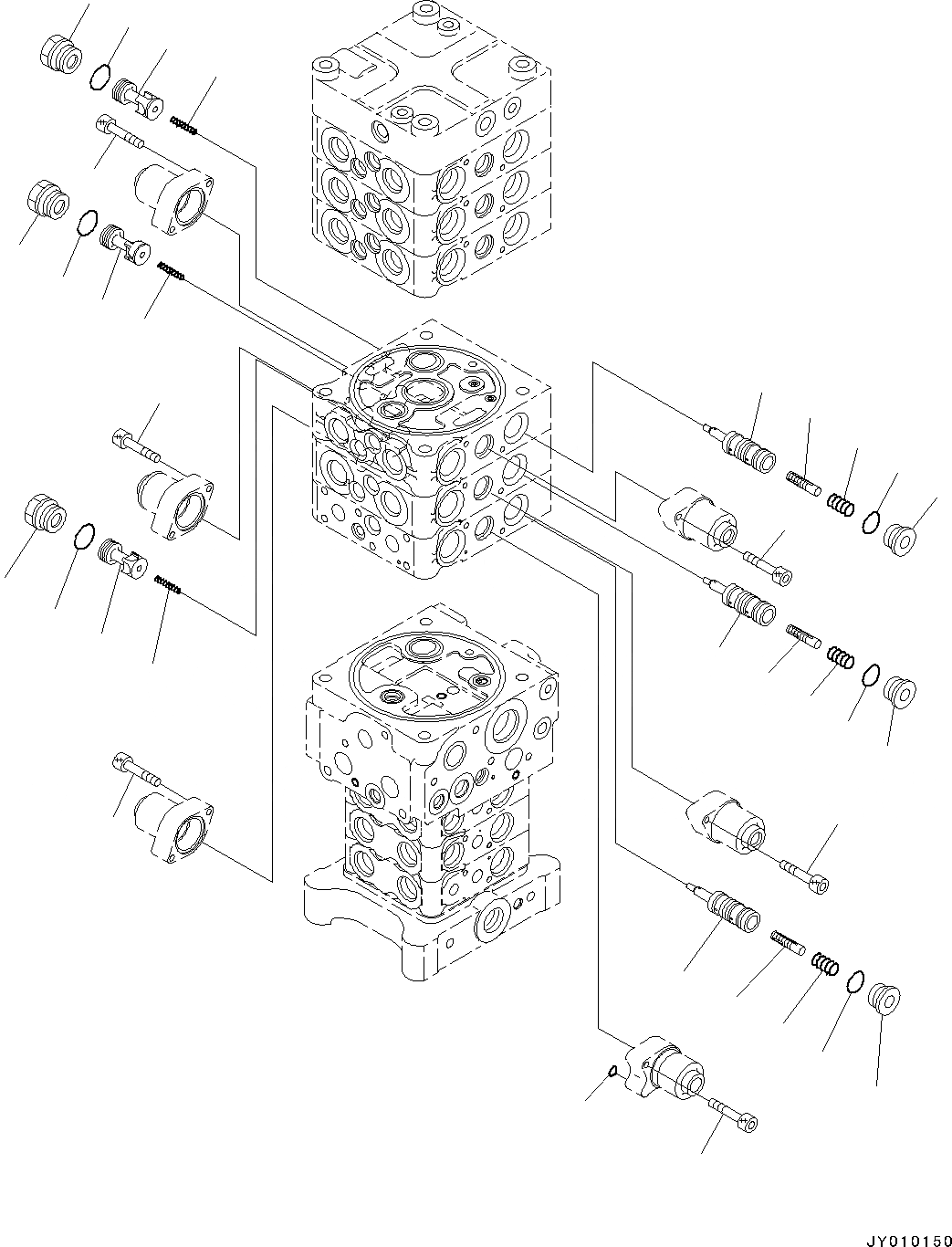 Схема запчастей Komatsu PC130-8 - ОСНОВН. УПРАВЛЯЮЩ. КЛАПАН, -АКТУАТОР, -ЧАСТИ ТИП H ГИДРАВЛИКА