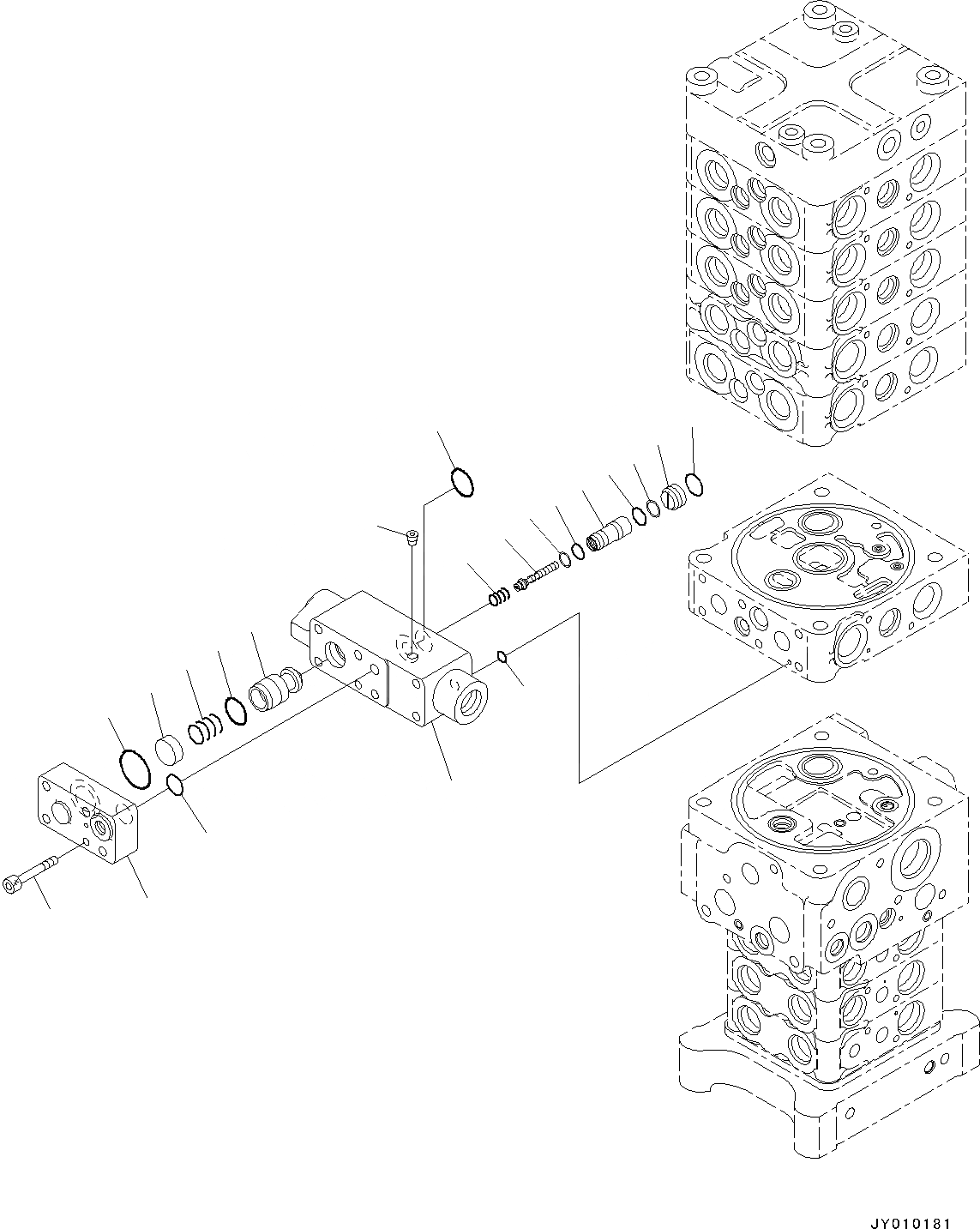 Схема запчастей Komatsu PC130-8 - ОСНОВН. УПРАВЛЯЮЩ. КЛАПАН, -АКТУАТОР, -ЧАСТИ ТИП H ГИДРАВЛИКА