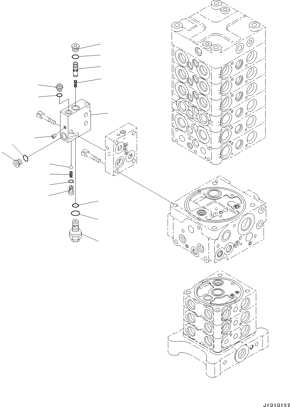 Схема запчастей Komatsu PC130-8 - ОСНОВН. УПРАВЛЯЮЩ. КЛАПАН, -АКТУАТОР, -ЧАСТИ ТИП H ГИДРАВЛИКА