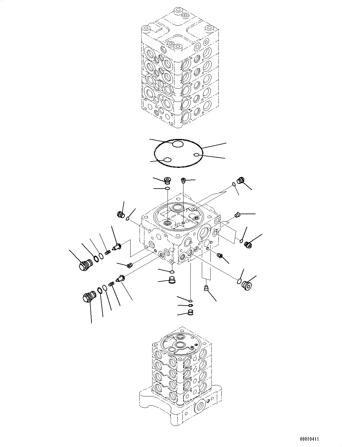 Схема запчастей Komatsu PC130-8 - ОСНОВН. УПРАВЛЯЮЩ. КЛАПАН, -АКТУАТОР, -ЧАСТИ ТИП, ОТВАЛ СПЕЦ-ЯIFICATION H ГИДРАВЛИКА