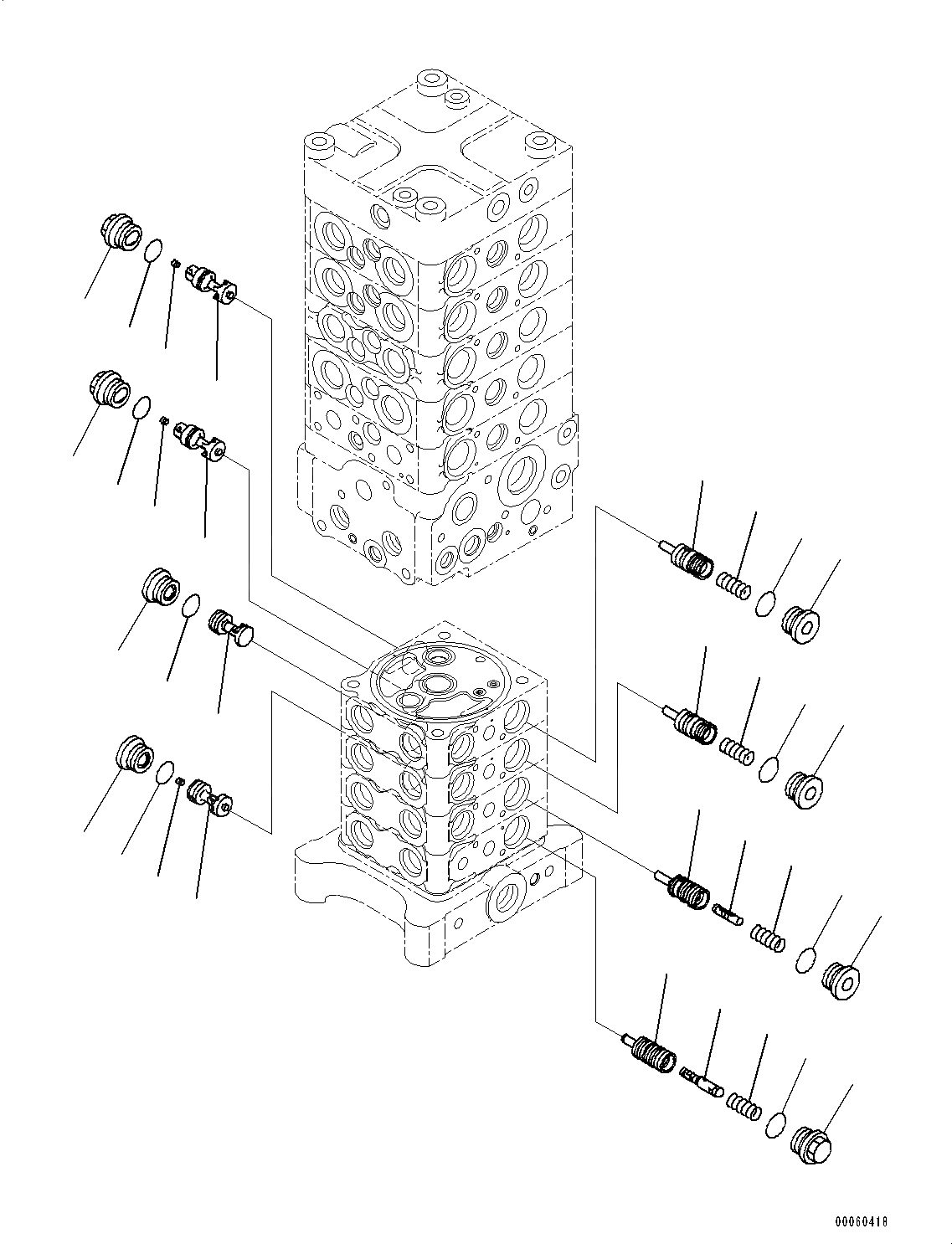 Схема запчастей Komatsu PC130-8 - ОСНОВН. УПРАВЛЯЮЩ. КЛАПАН, -АКТУАТОР, -ЧАСТИ ТИП, ОТВАЛ СПЕЦ-ЯIFICATION H ГИДРАВЛИКА