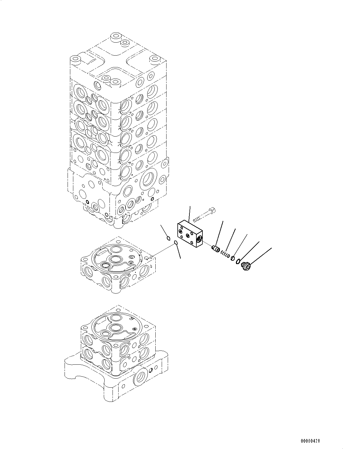 Схема запчастей Komatsu PC130-8 - ОСНОВН. УПРАВЛЯЮЩ. КЛАПАН, -АКТУАТОР, -ЧАСТИ ТИП, ОТВАЛ СПЕЦ-ЯIFICATION H ГИДРАВЛИКА