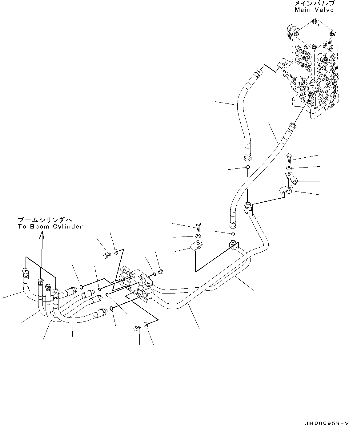 Схема запчастей Komatsu PC130-8 - СТРЕЛА КОНТУР H ГИДРАВЛИКА