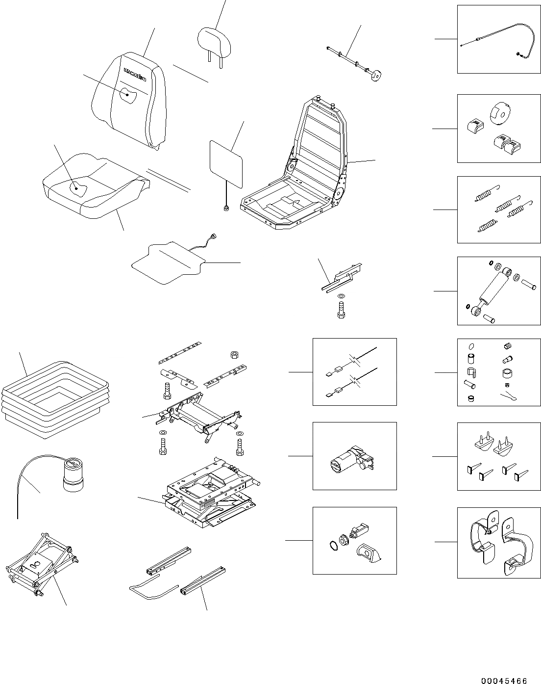 Схема запчастей Komatsu PC130-8 - OPERATORґS СИДЕНЬЕ, ВОЗД. С ВОЗД. ПОДВЕСКОЙ K OPERATORґS ОБСТАНОВКА И СИСТЕМА УПРАВЛЕНИЯ