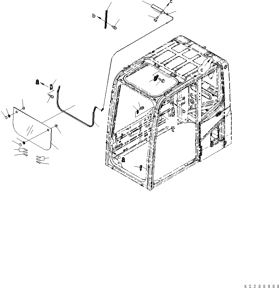 Схема запчастей Komatsu PC130-8 - КАБИНА, -АКТУАТОР K OPERATORґS ОБСТАНОВКА И СИСТЕМА УПРАВЛЕНИЯ