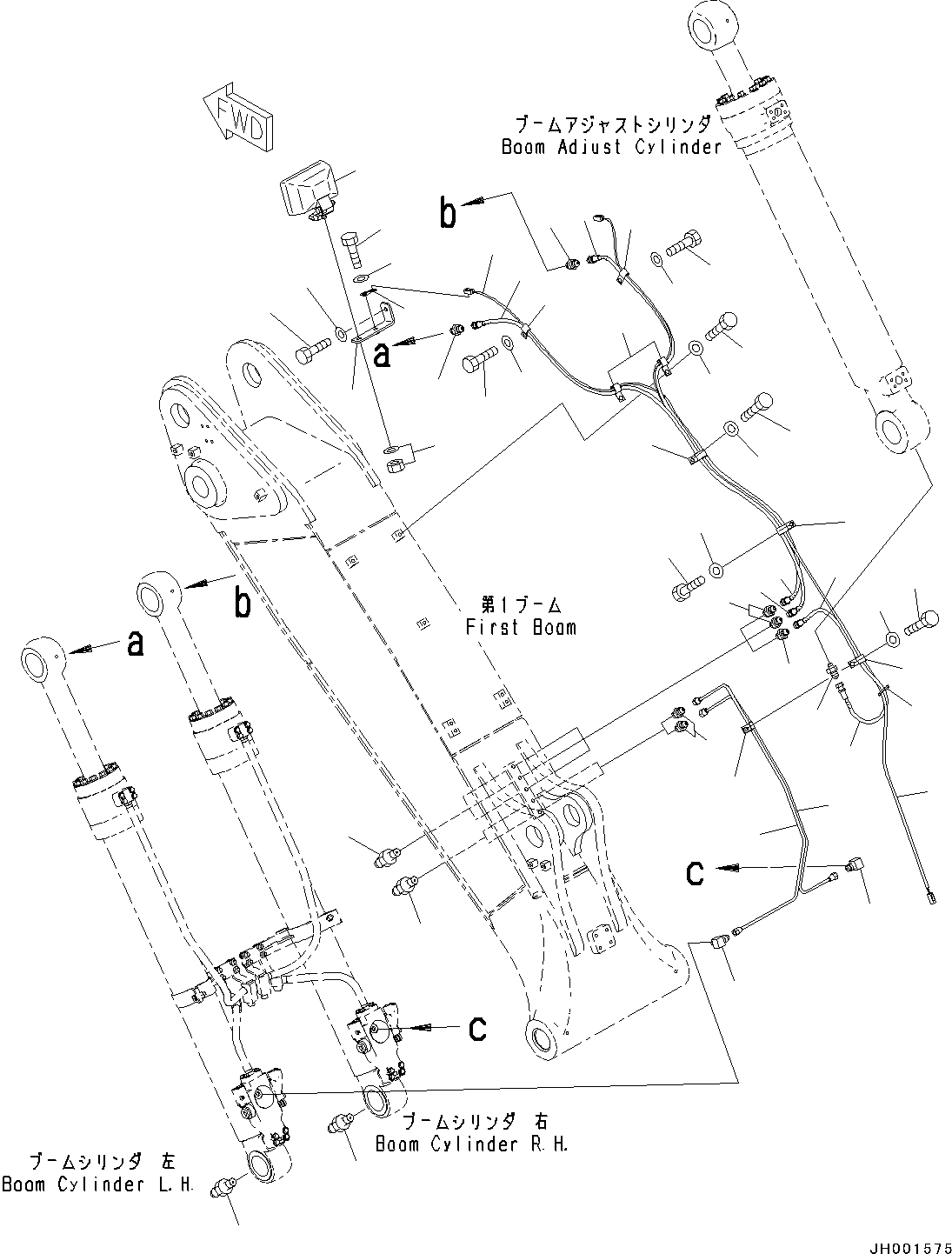 Схема запчастей Komatsu PC130-8 - СТРЕЛА, -ЧАСТИ ТИП T РАБОЧЕЕ ОБОРУДОВАНИЕ