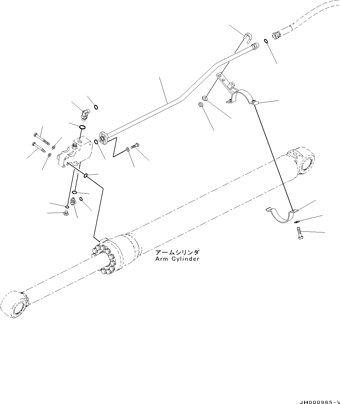 Схема запчастей Komatsu PC130-8 - ЦИЛИНДР РУКОЯТИ, ДЛЯ КЛАПАНА ПЕРЕГРУЗКИ T РАБОЧЕЕ ОБОРУДОВАНИЕ