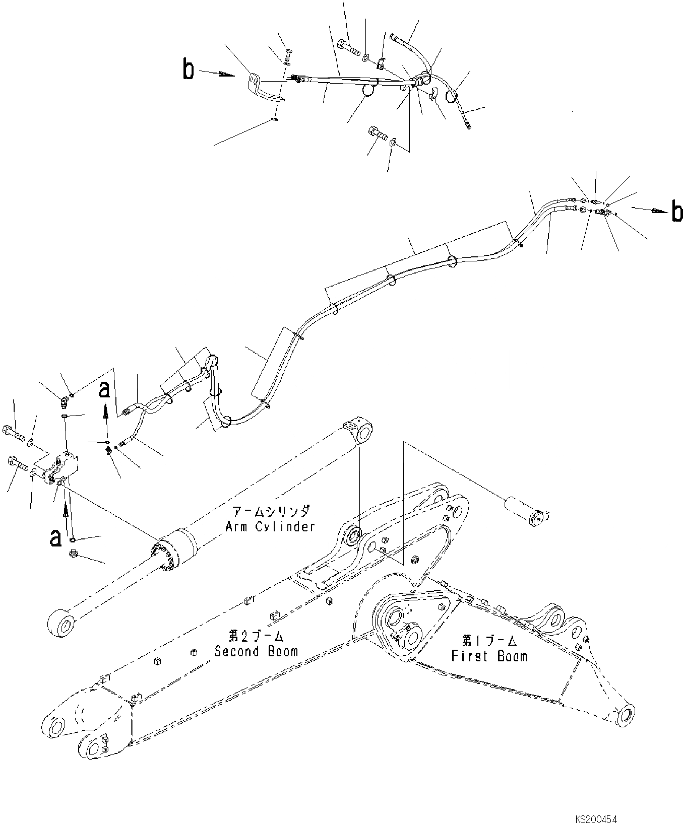 Схема запчастей Komatsu PC130-8 - ЦИЛИНДР РУКОЯТИ, -ЧАСТИ ТИП, ДЛЯ КЛАПАНА ПЕРЕГРУЗКИ T РАБОЧЕЕ ОБОРУДОВАНИЕ
