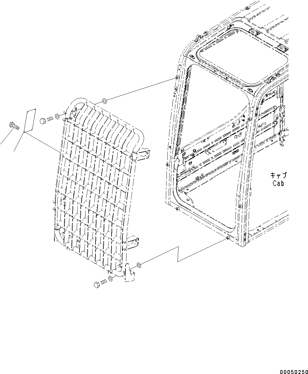 Схема запчастей Komatsu PC130-8 - ПРЕДУПРЕЖДАЮЩ. МАРКИРОВКА, ФРОНТАЛЬНАЯ ЗАЩИТА U МАРКИРОВКА
