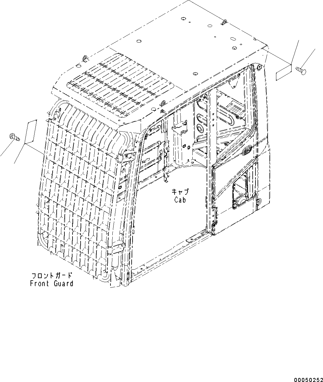 Схема запчастей Komatsu PC130-8 - ПРЕДУПРЕЖДАЮЩ. МАРКИРОВКА, ВЕРХН. AND ФРОНТАЛЬНАЯ ЗАЩИТА U МАРКИРОВКА