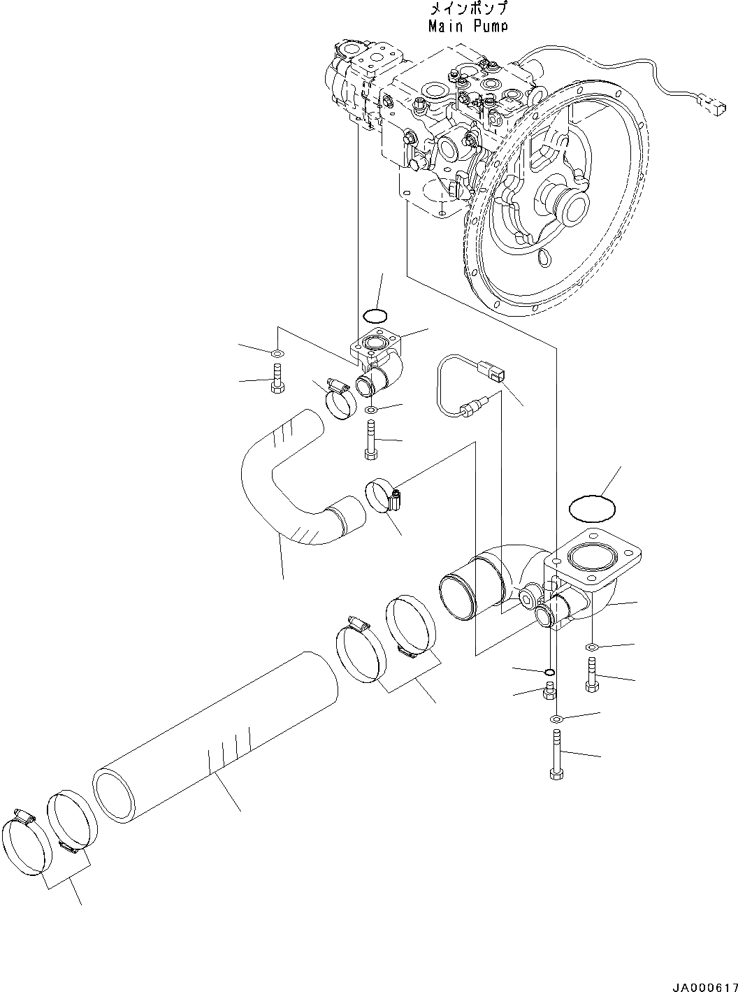 Схема запчастей Komatsu PC88MR-8 - ВСАСЫВ. ТРУБЫ (№-) ВСАСЫВ. ТРУБЫ