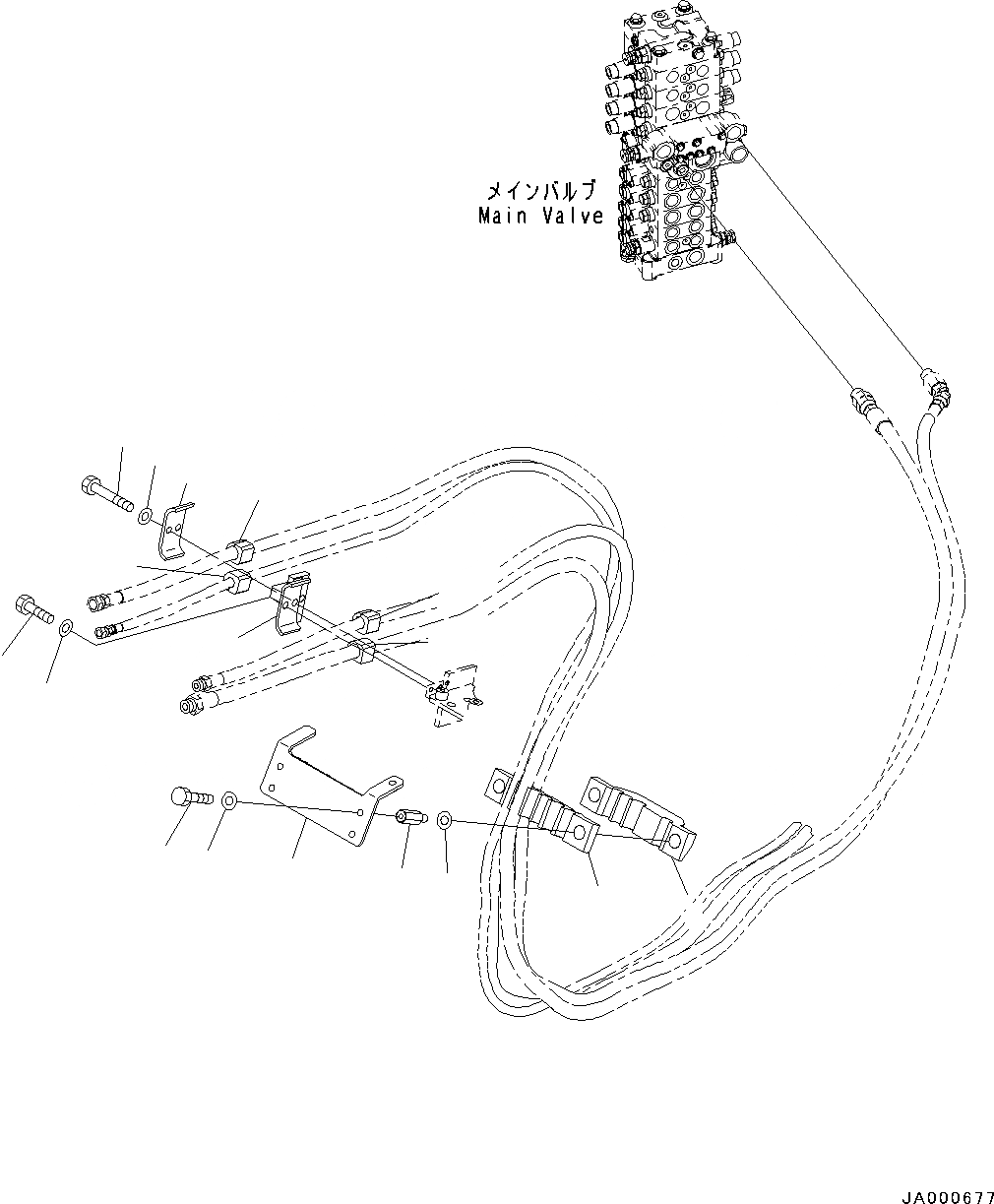 Схема запчастей Komatsu PC88MR-8 - ДРЕНАЖН. ТРУБЫ, КРЕПЛЕНИЕ (№-) ДРЕНАЖН. ТРУБЫ, С -ДОПОЛН. АКТУАТОР ТРУБЫ, ДЛЯ MACHINE С СТРЕЛА HOLDING КЛАПАН