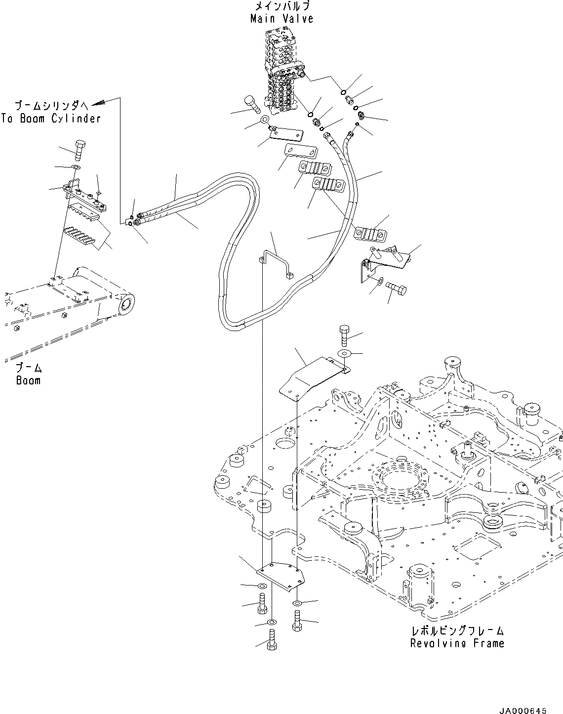 Схема запчастей Komatsu PC88MR-8 - ТРУБЫ СТРЕЛЫ (№-) ТРУБЫ СТРЕЛЫ, С ПРЕДОТВРАЩЕНИЕМ СМЕЩЕНИЯ КЛАПАН