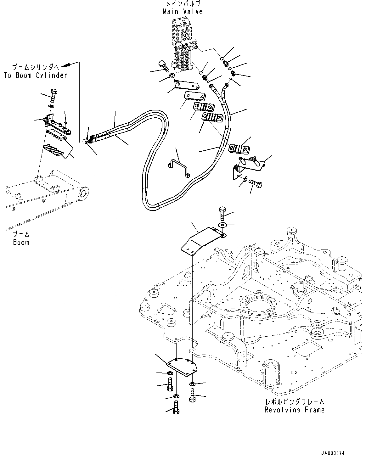 Схема запчастей Komatsu PC88MR-8 - ТРУБЫ СТРЕЛЫ (№-) ТРУБЫ СТРЕЛЫ, ДЛЯ БЫСТРОСЪЕМН. МЕХ-М