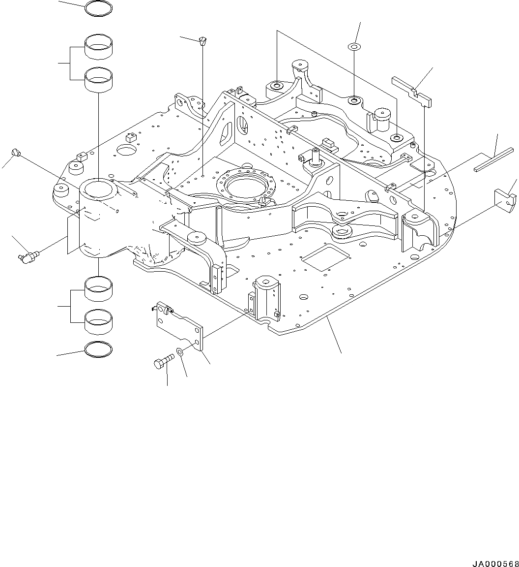 Схема запчастей Komatsu PC88MR-8 - ОСНОВНАЯ РАМА, (№-) ОСНОВНАЯ РАМА