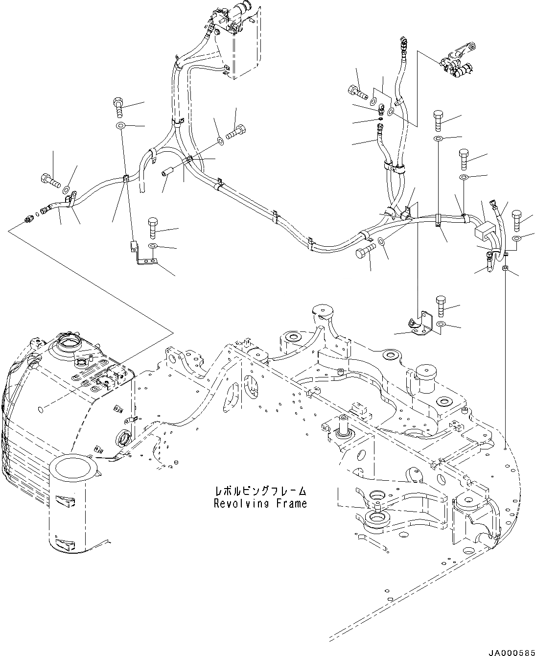 Схема запчастей Komatsu PC88MR-8 - ТОПЛИВН. ПОДАЮЩ. ТРУБЫ, ВОЗВРАТ. ТРУБЫ (№-) ТОПЛИВН. ПОДАЮЩ. ТРУБЫ, PROVISION ДЛЯ НАСОС АВТОМАТИЧ. ЗАПРАВКИ ТОПЛИВА УСТАНОВКА