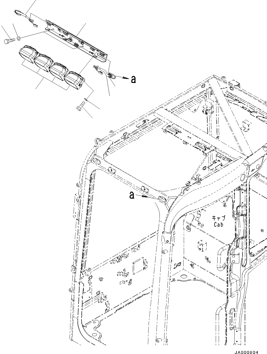 Схема запчастей Komatsu PC88MR-8 - ДОПОЛН. ЛАМПА РАБОЧ. ОСВЕЩЕНИЯ (№-) ДОПОЛН. ЛАМПА РАБОЧ. ОСВЕЩЕНИЯ, С ЛАМПА РАБОЧ. ОСВЕЩЕНИЯS