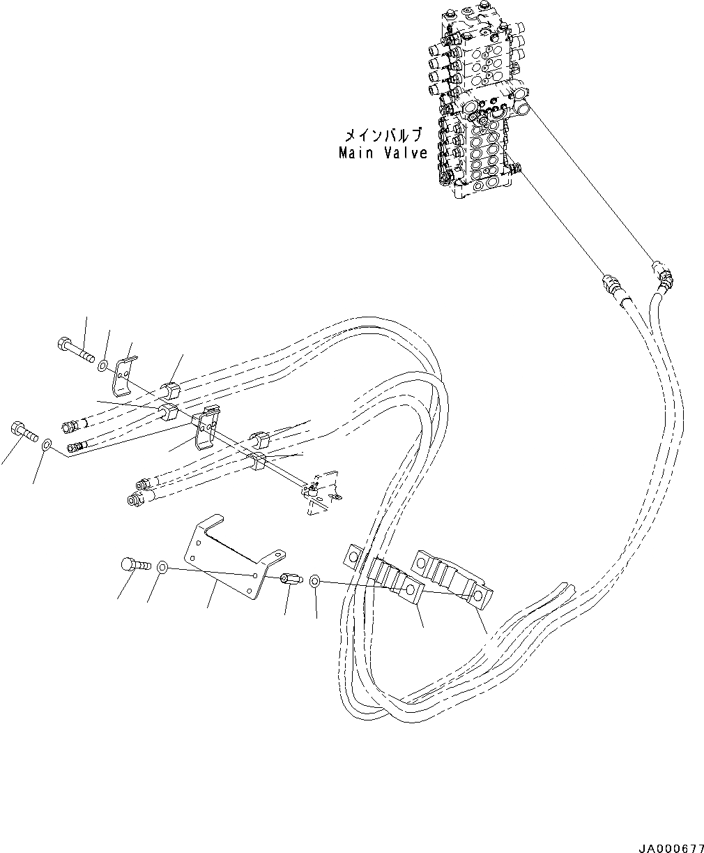 Схема запчастей Komatsu PC88MR-8 - ДРЕНАЖН. ТРУБЫ, КРЕПЛЕНИЕ (№-) ДРЕНАЖН. ТРУБЫ, С -ДОПОЛН. АКТУАТОР ТРУБЫ, ДЛЯ MACHINE С СТРЕЛА HOLDING КЛАПАН