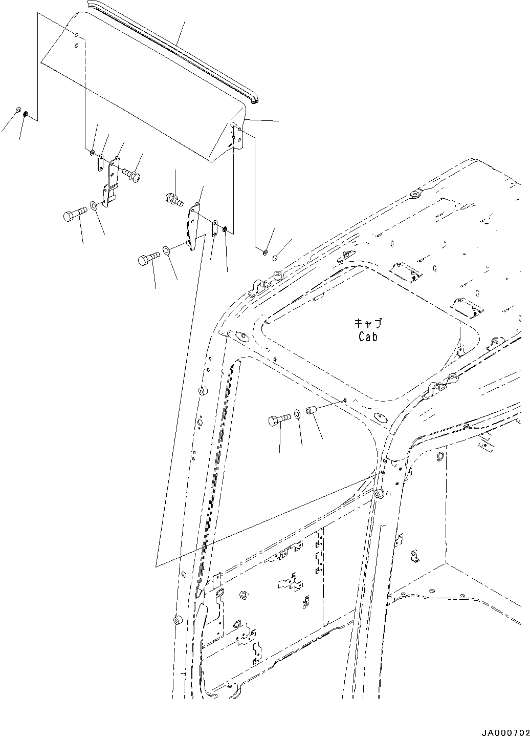 Схема запчастей Komatsu PC88MR-8 - КОЗЫРЕК (№-) КОЗЫРЕК