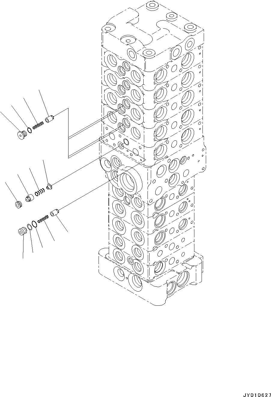 Схема запчастей Komatsu PC88MR-8 - УПРАВЛЯЮЩ. КЛАПАН, ВНУТР. ЧАСТИ (/) (№-) УПРАВЛЯЮЩ. КЛАПАН, С ПОВОРОТН. ОТВАЛ С ИЗМ. УГЛОМ