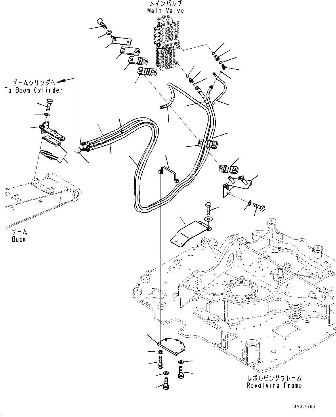 Схема запчастей Komatsu PC88MR-8 - ТРУБЫ СТРЕЛЫ, (№-7) ТРУБЫ СТРЕЛЫ, С ПОВОРОТН. ОТВАЛ С ИЗМ. УГЛОМ
