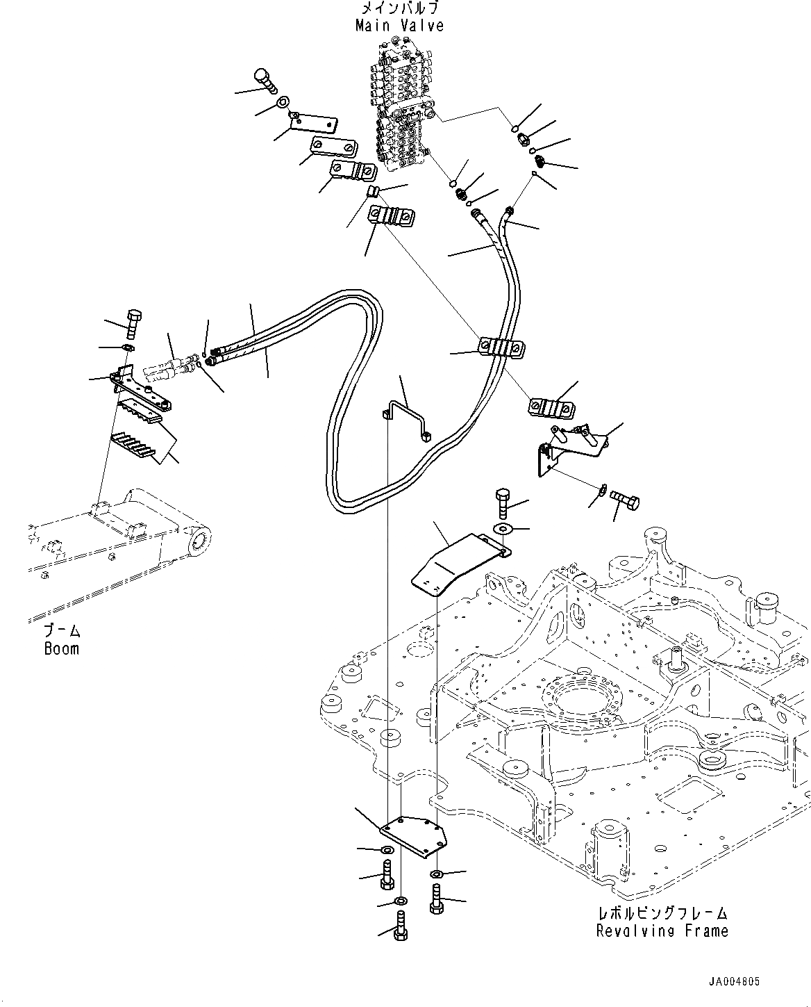 Схема запчастей Komatsu PC88MR-8 - ТРУБЫ СТРЕЛЫ, (№77-) ТРУБЫ СТРЕЛЫ, С ПОВОРОТН. ОТВАЛ С ИЗМ. УГЛОМ