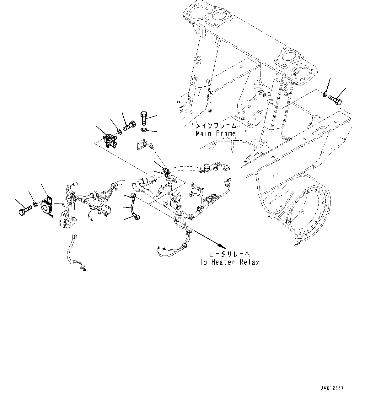 Схема запчастей Komatsu D31EX-22 - ЭЛЕКТРИЧ. ПРОВОДКА, РЕЛЕ И ЗВУК. СИГНАЛ. (№-) ЭЛЕКТРИЧ. ПРОВОДКА, С АВТОМАТИЧ. ВОЗД. BLEEDING НАСОС ДЛЯ ТОПЛИВН. КОНТУР