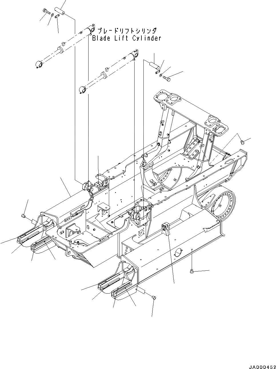 Схема запчастей Komatsu D31EX-22 - ОСНОВН. РАМА (№-) ОСНОВН. РАМА, БЕЗ ДОПОЛН. ВОДООТДЕЛИТЕЛЬ