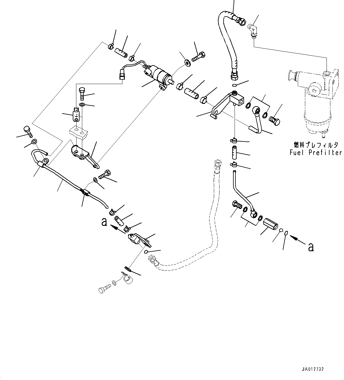 Схема запчастей Komatsu D31PX-22 - ТОПЛИВН. ПОДАЮЩ. ТРУБЫ, ВОЗД. BLEEDING НАСОС (№-) ТОПЛИВН. ПОДАЮЩ. ТРУБЫ, С АВТОМАТИЧ. ВОЗД. BLEEDING НАСОС ДЛЯ ТОПЛИВН. КОНТУР