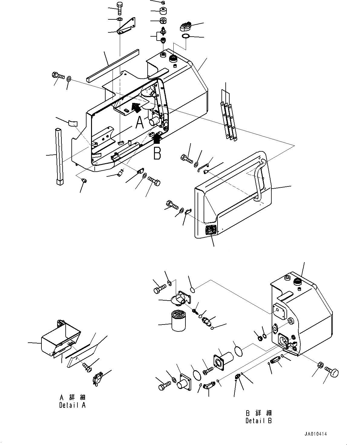 Схема запчастей Komatsu D31PX-22 - ГИДР. БАК., БАК И САПУН (№-) ГИДР. БАК., С TОБОД КОЛЕСАMING DOZER СПЕЦ-ЯIFICATION