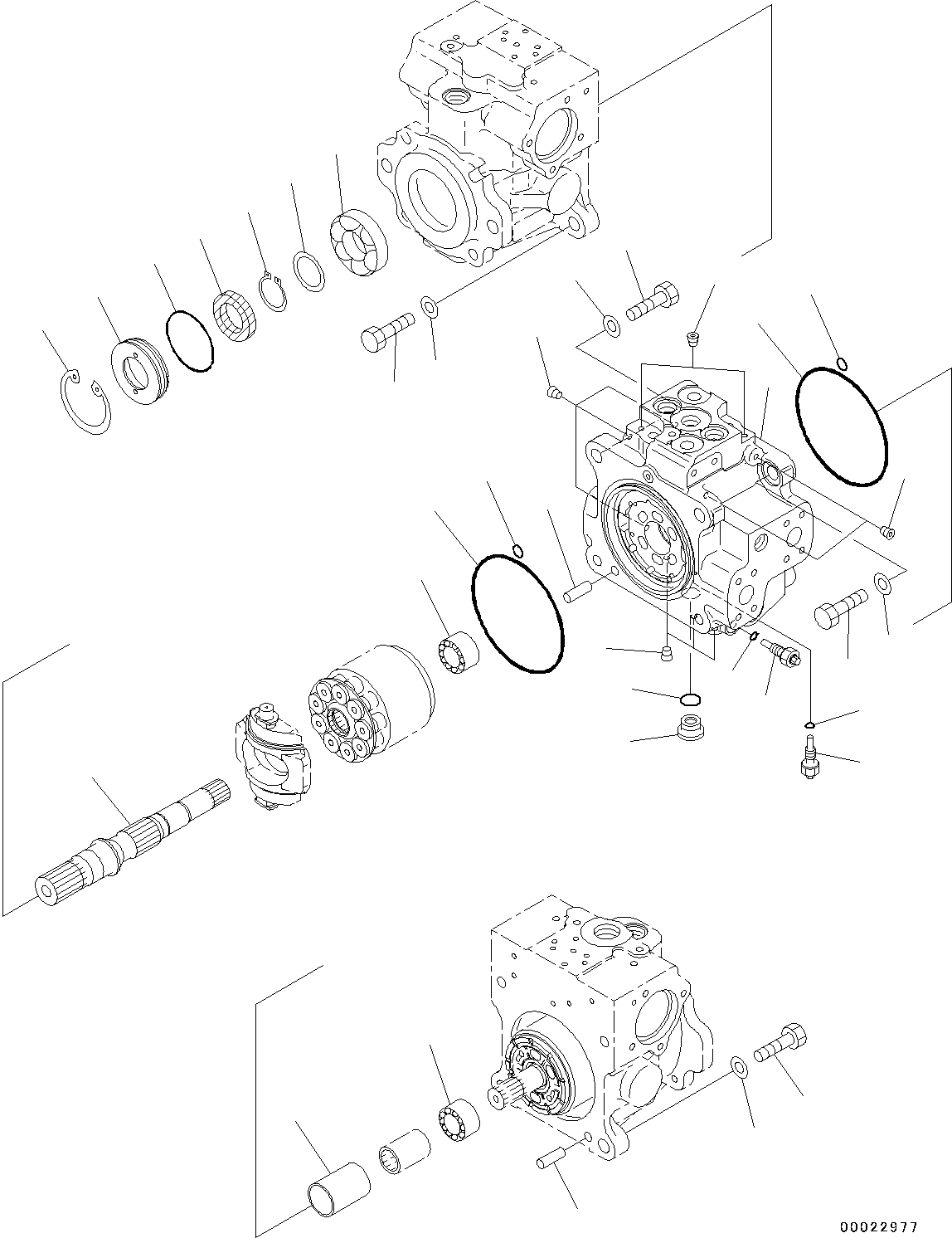 Схема запчастей Komatsu D31PX-22 - ГИДРАВЛ МАСЛ. НАСОС, HST НАСОС (/) (№-) ГИДРАВЛ МАСЛ. НАСОС