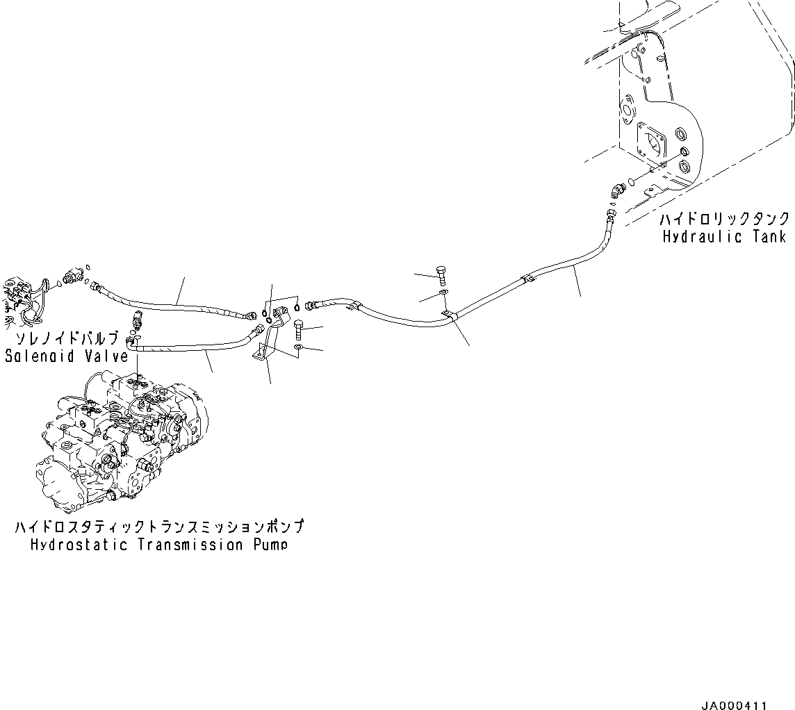 Схема запчастей Komatsu D31PX-22 - МОТОР ХОДА ДРЕНАЖН. ТРУБЫ, СОЛЕНОИДНЫЙ КЛАПАН ТРУБЫ (№-) МОТОР ХОДА ДРЕНАЖН. ТРУБЫ, TОБОД КОЛЕСАMING DOZER СПЕЦ-ЯIFICATION, С ЭЛЕКТРИЧ. РЫЧАГ УПРАВЛЕНИЯ ПОВОРОТОМ