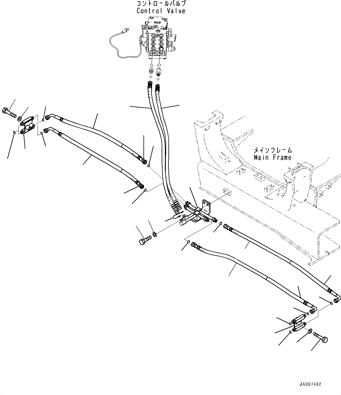 Схема запчастей Komatsu D31PX-22 - DOZER ПЕРЕКОС. ОТВАЛА ТРУБЫ, ШЛАНГИ И БЛОК (№-) DOZER ПЕРЕКОС. ОТВАЛА ТРУБЫ, С TОБОД КОЛЕСАMING DOZER