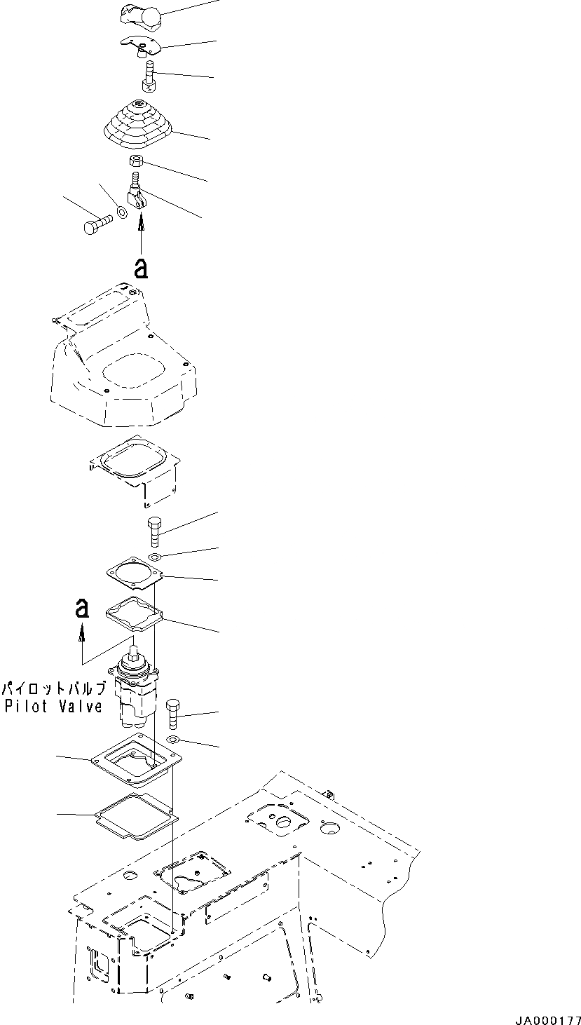 Схема запчастей Komatsu D31PX-22 - СИСТЕМА ROPS, РЫЧАГ УПРАВЛЕНИЯ РАБОЧИМ ОБОРУДОВАНИЕМ (№-) СИСТЕМА ROPS, С МАСТЕР КЛЮЧ